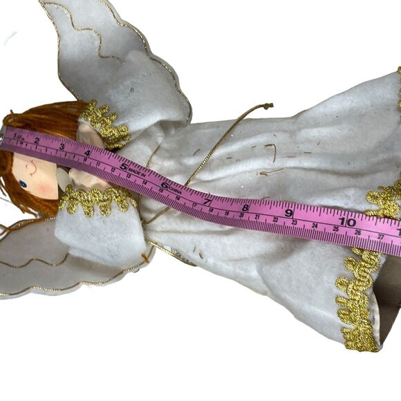 Angel Tree Topper Farmhouse Cloth Vintage Naturaltrim Retro Redhead Kitsch Decor - Picture 10 of 10
